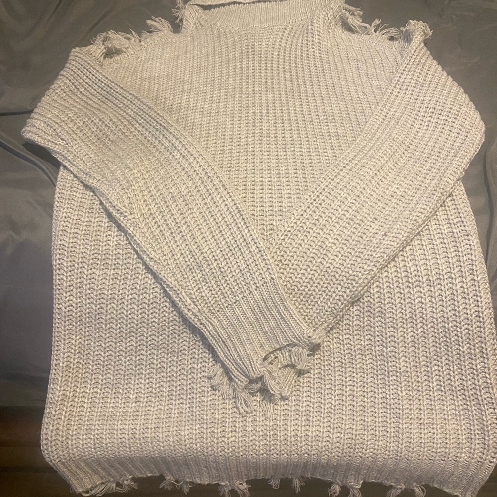 Gray comfortable winter sweater
